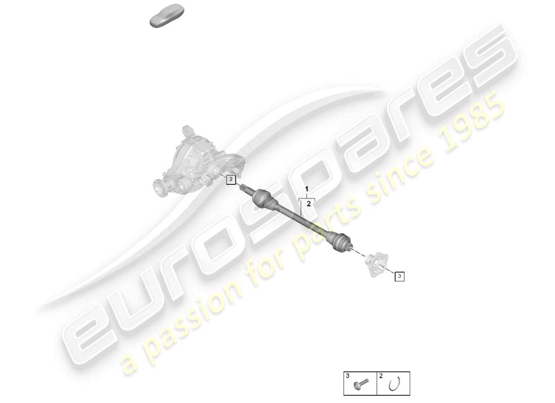 porsche 2025 (cayenne e3 pa) eje de transmisión eje trasero diagrama de piezas