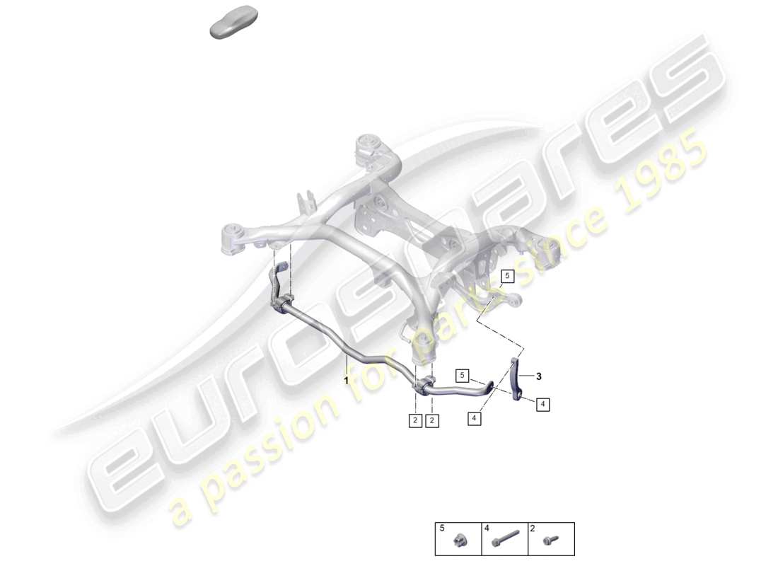 porsche 2025 (cayenne e3 pa) eje trasero con barra estabilizadora diagrama de piezas
