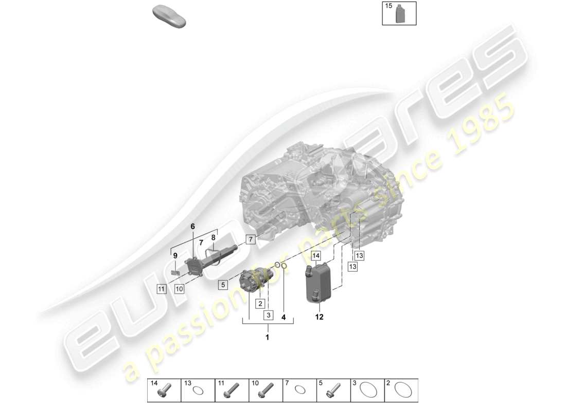 porsche 2025 (macan-e) motor de tracción para macan con accionamiento eléctrico 4 diagrama de piezas de la bomba de aceite del eje trasero del macan