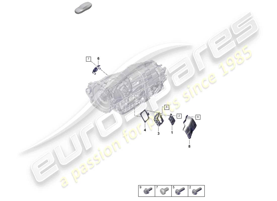 porsche 2025 (panamera 976) 8-speed caja de cambios de doble embrague - pdk - para vehículos con propulsión híbrida accesorios diagrama de piezas