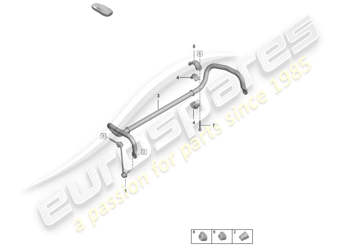porsche 2024 (992-1) diagrama de piezas de la barra estabilizadora barra de acoplamiento