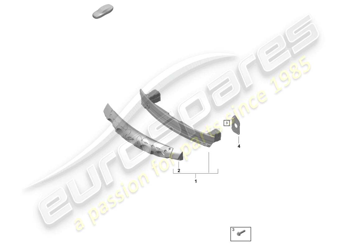 porsche 2021 (718 cayman gt4) diagrama de piezas del portaparachoques delantero