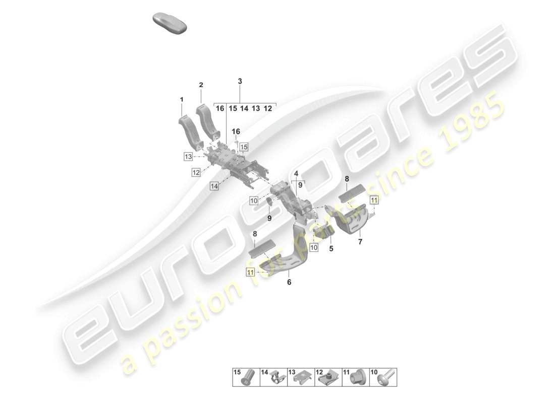porsche 2023 (taycan 9j1-1) guía de aire consola central diagrama de piezas