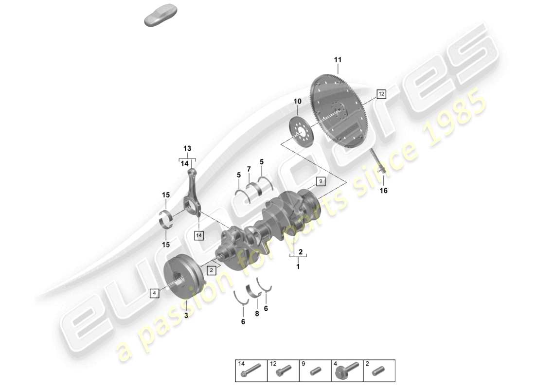 porsche 2026 (cayenne e3 pa) biela del cigüeñal disco de embrague diagrama de piezas