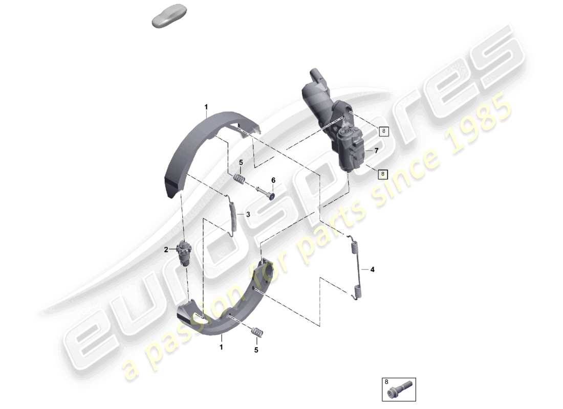 porsche 2025 (cayenne e3 pa) diagrama de piezas del freno de estacionamiento