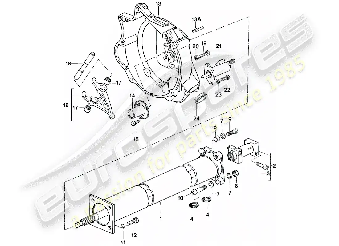 porsche 1984 (924) tubo central - caja de cambios manual - g31.01/02/03 diagrama de piezas