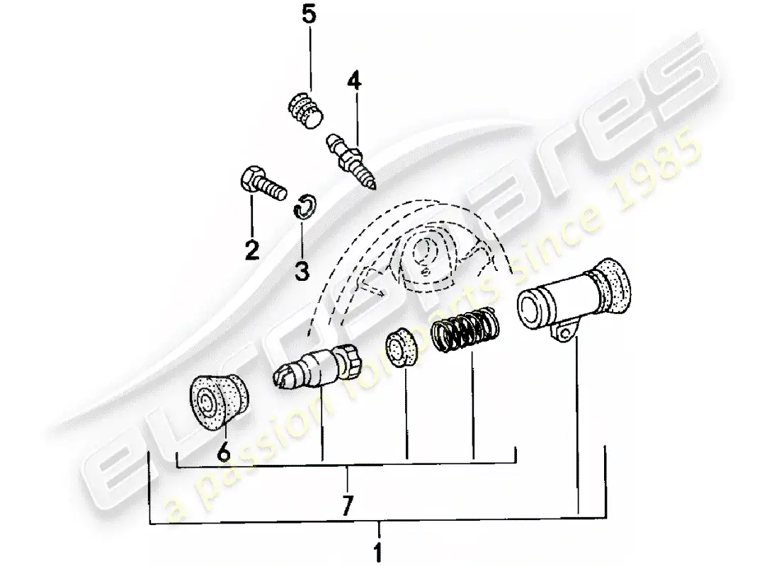 porsche 1985 (924) cilindro de freno de rueda - eje trasero - d >> - mj 1980 diagrama de piezas