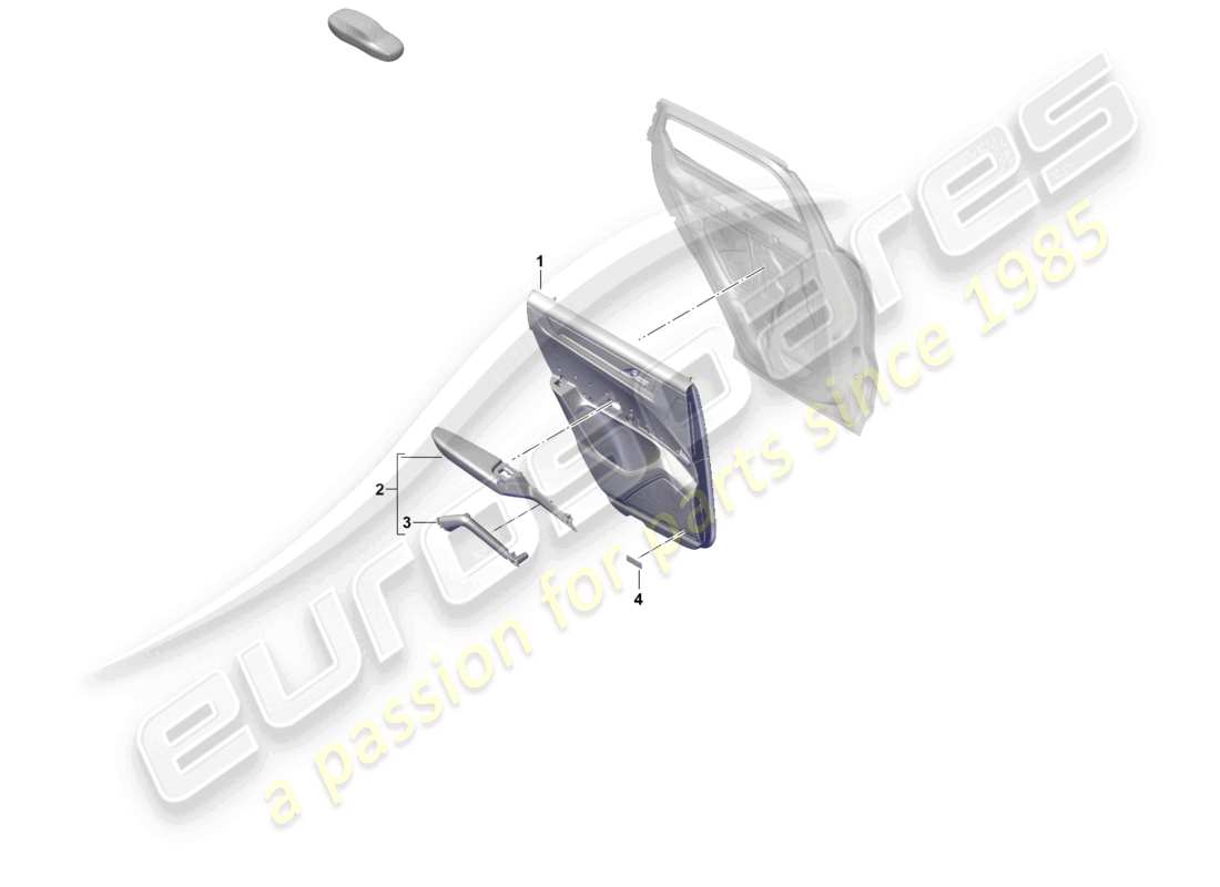 porsche 2023 (cayenne e3 pa) paneles de revestimiento de puertas puertas traseras para modelos con revestimiento de cuero sintético diagrama de piezas