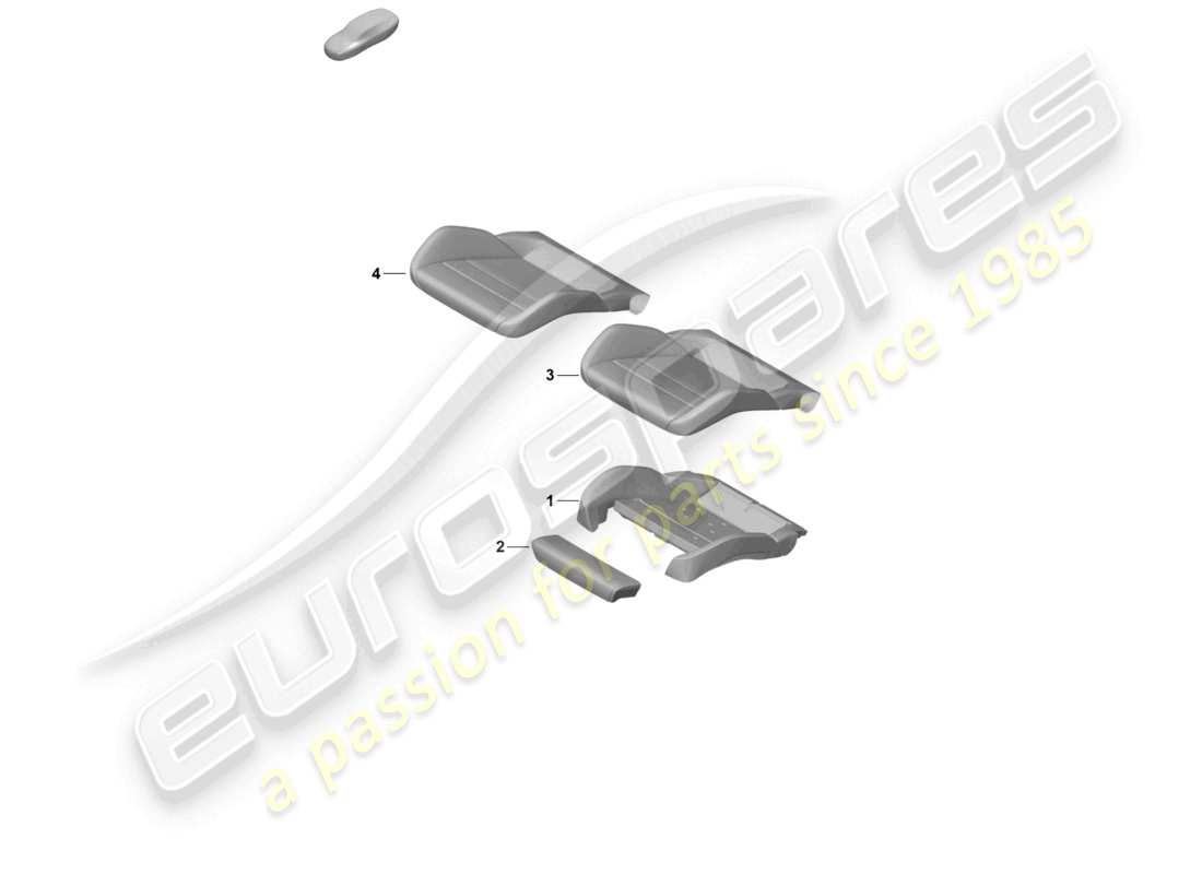 porsche 2024 (992-2) pieza de espuma cojín del asiento asiento deportivo plus para modelos con ventilación del asiento diagrama de piezas