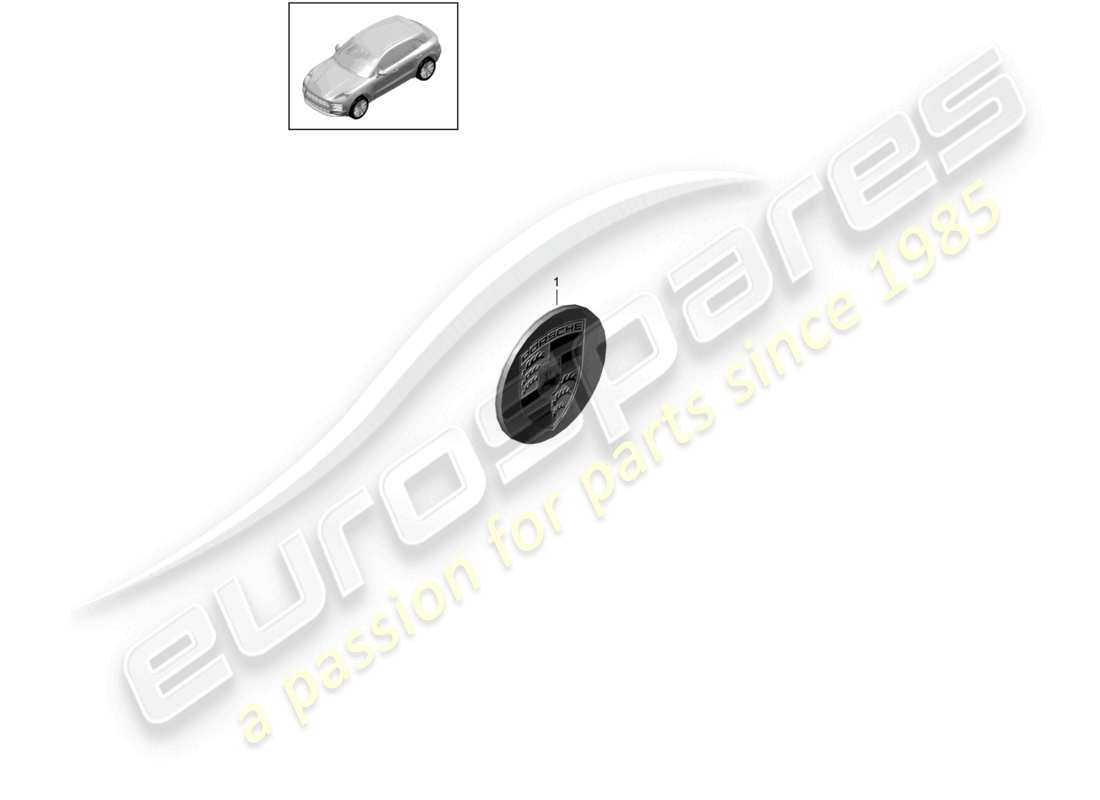 porsche 2021 (macan) diagrama de piezas de la tapa del cubo
