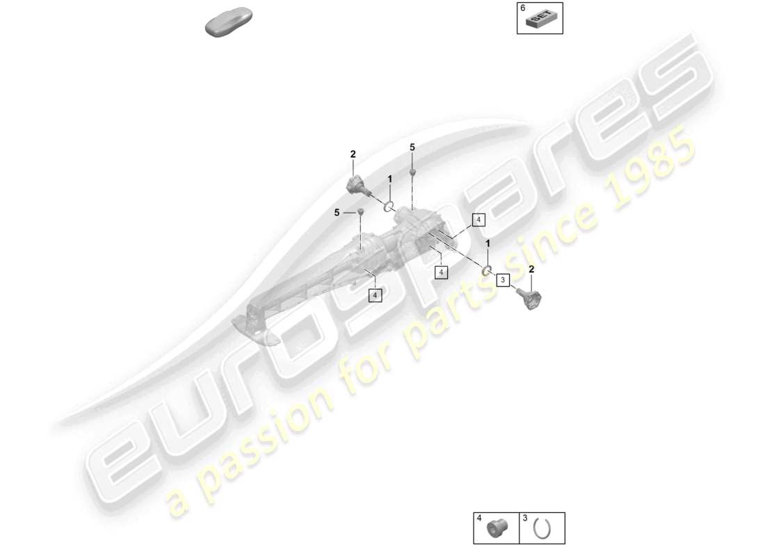 porsche 2026 (992-2) diferencial del eje delantero piezas individuales diagrama de piezas