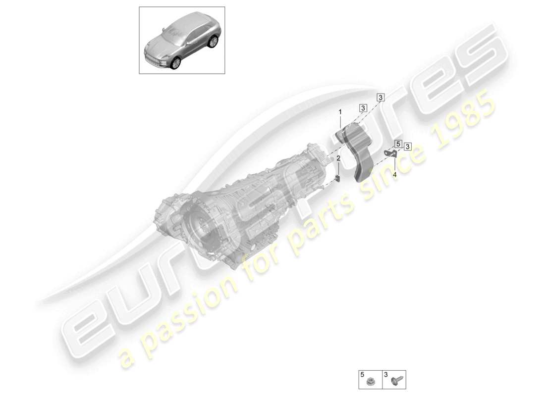 porsche 2021 (macan) caja de transferencia de guía de aire diagrama de piezas