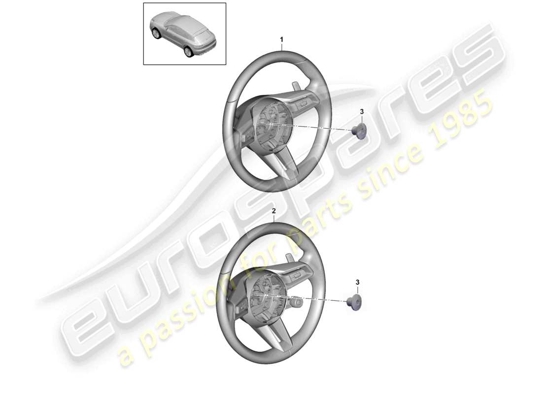 porsche 2021 (macan) volante multidireccional (cuero) pr:gp2 - pdk - diagrama de piezas