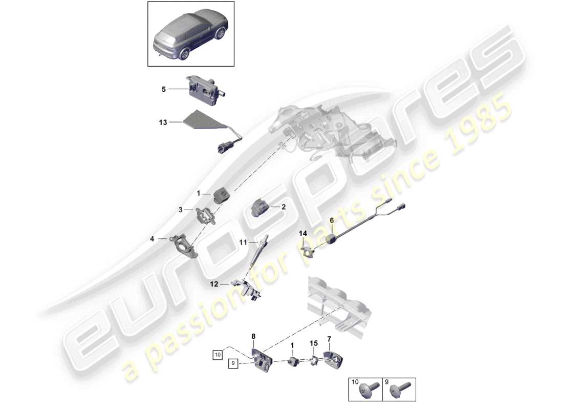 porsche 2023 (cayenne e3 pa) cámara diagrama de piezas