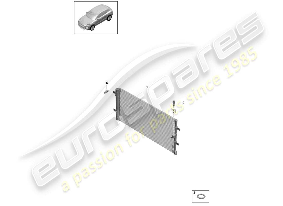 porsche 2021 (macan) aire acondicionado por condensador diagrama de piezas