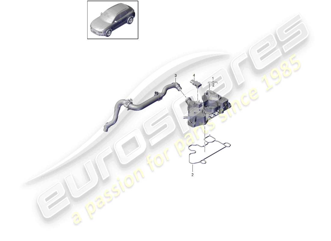 porsche 2021 (macan) separador de aceite línea de ventilación ventilación del cárter diagrama de piezas