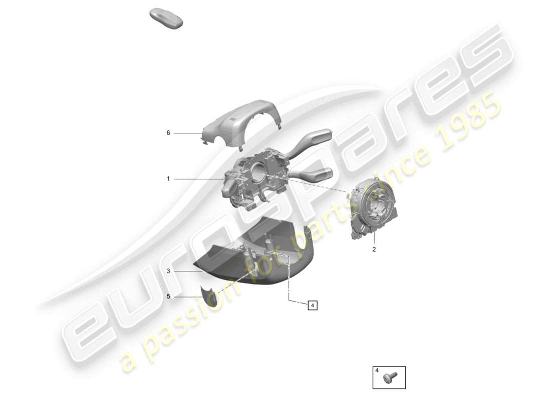 porsche 2021 (718 cayman gt4) diagrama de piezas del interruptor de la columna de dirección