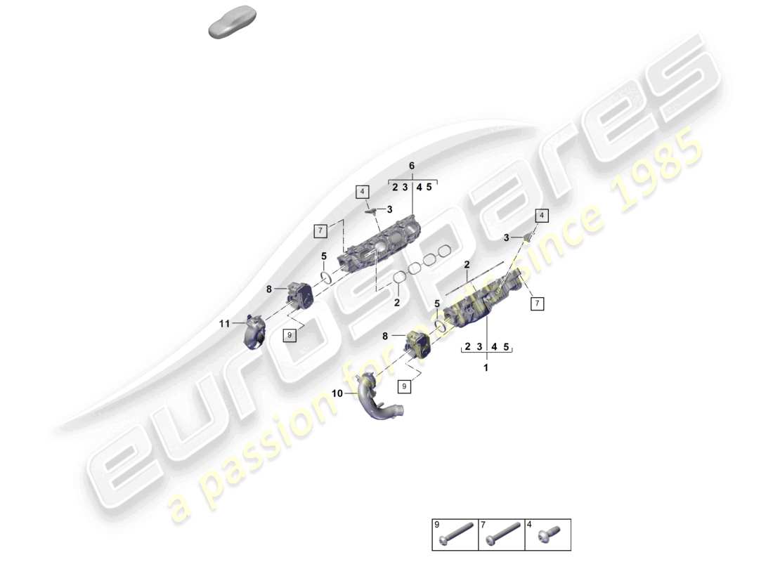porsche 2026 (cayenne e3 pa) adaptador de válvula de mariposa del colector de admisión diagrama de piezas