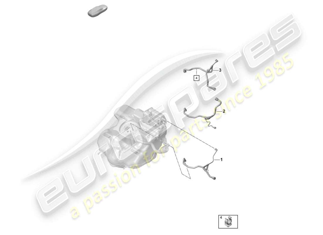 porsche 2021 (718 cayman gt4) línea de respiración ventilación del tanque diagrama de piezas