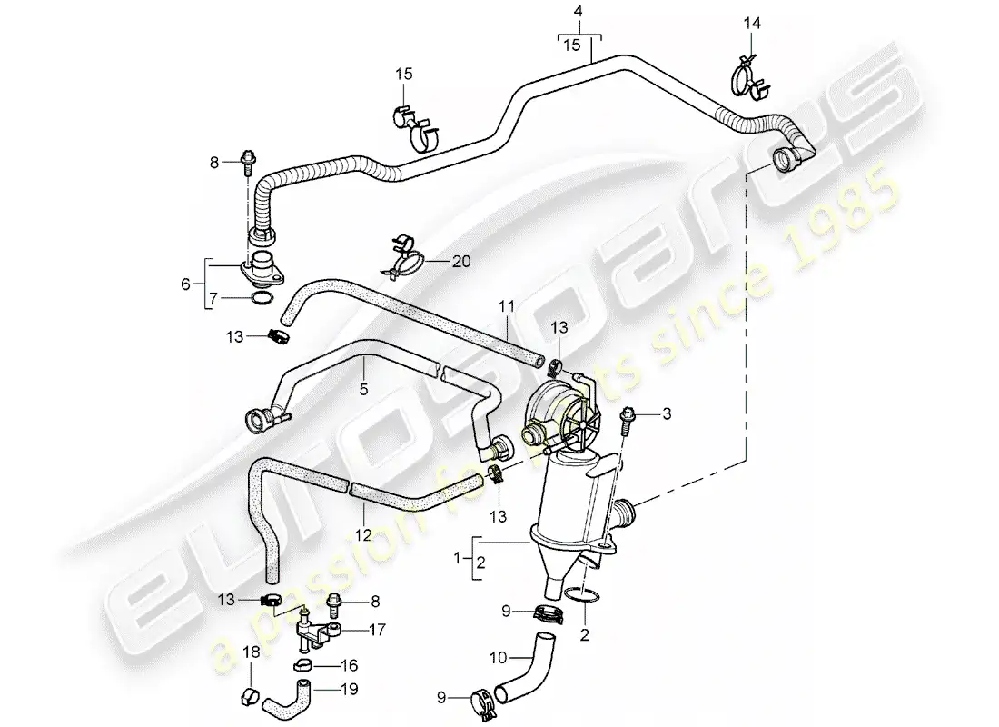 porsche 2008 (997-1) crankcase diagrama de piezas