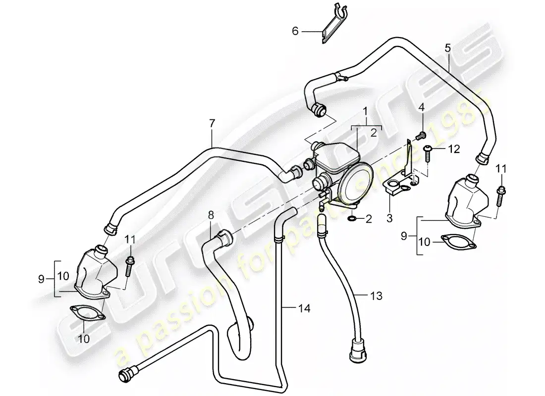 porsche 2008 (997-1) crankcase diagrama de piezas