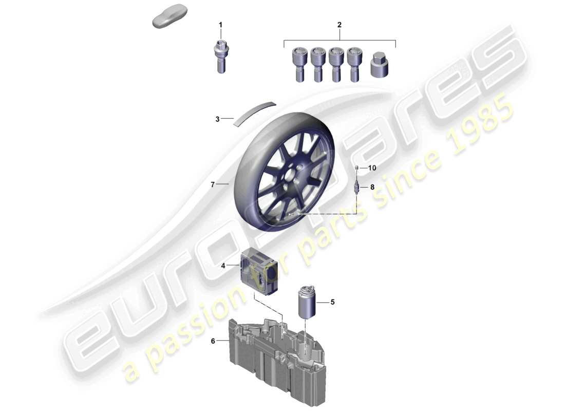 porsche 2025 (cayenne e3 pa) diagrama de piezas de llantas de aleación de piezas individuales