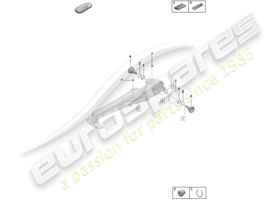 porsche 2023 (992-1) diferencial del eje delantero piezas individuales diagrama de piezas