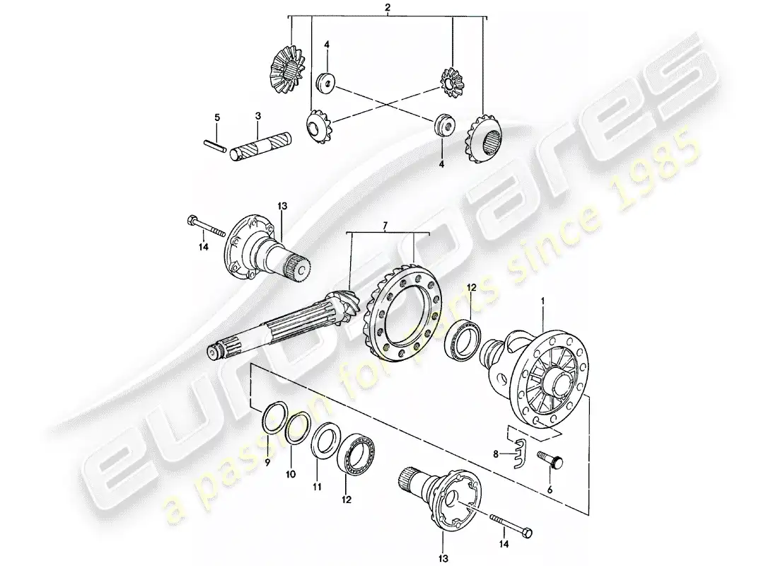 porsche 1981 (924) diferencial - caja de cambios manual - g31.01/02/03 diagrama de piezas