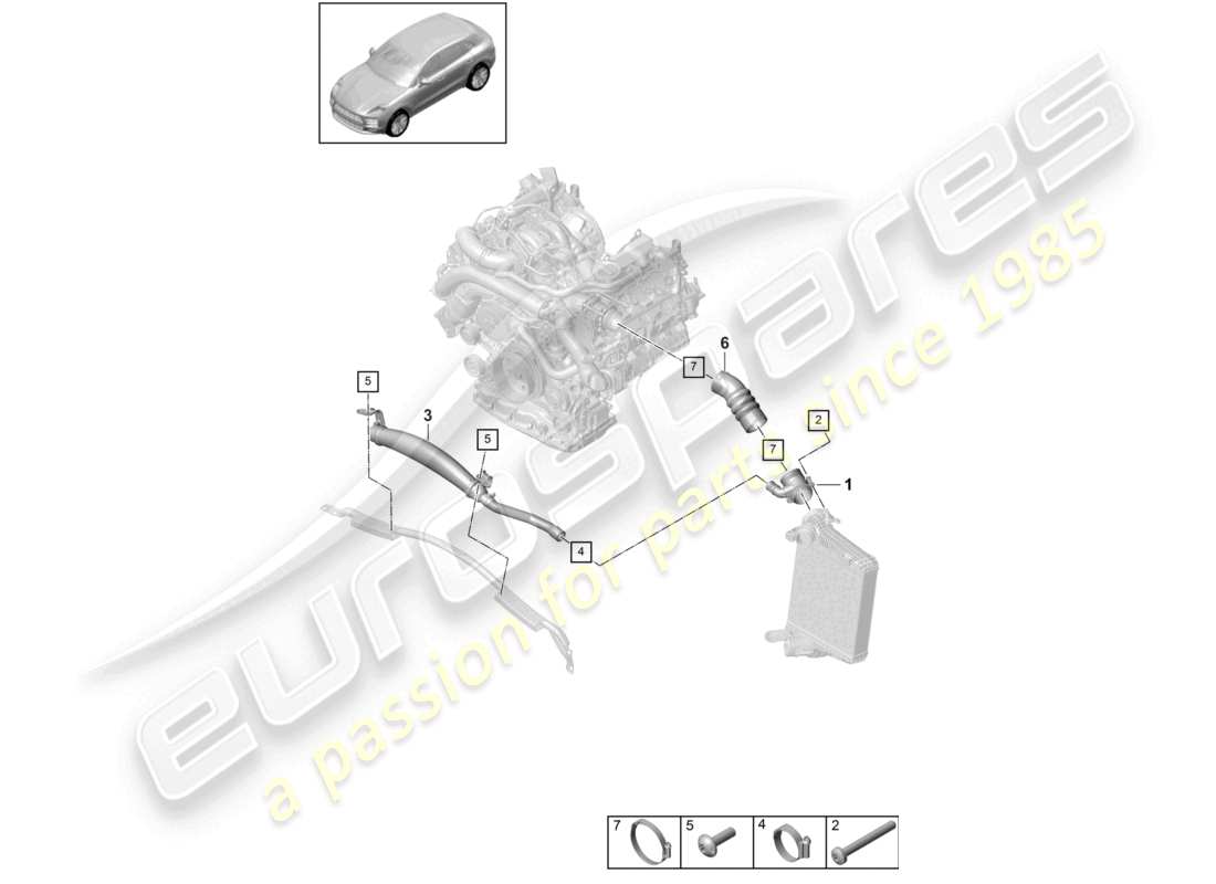 porsche 2021 (macan) manguera de aire de carga diagrama de piezas