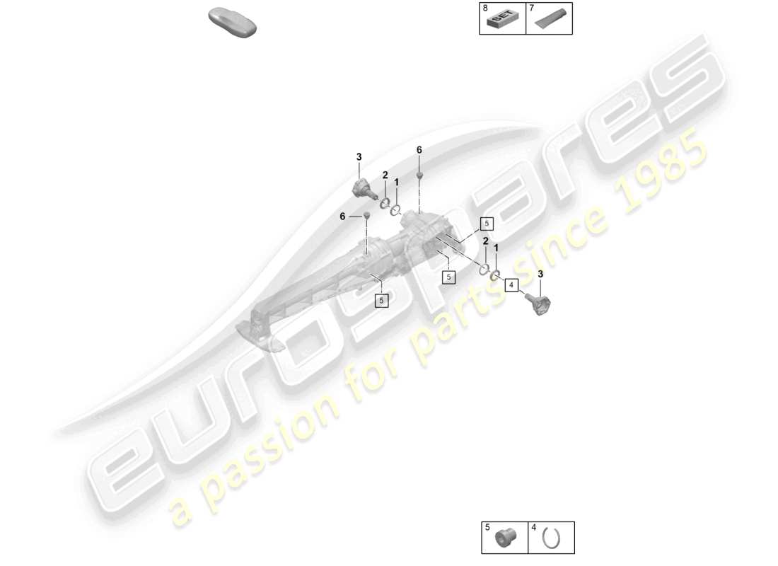 porsche 2026 (992-2 turbo / s) diferencial del eje delantero piezas individuales diagrama de piezas