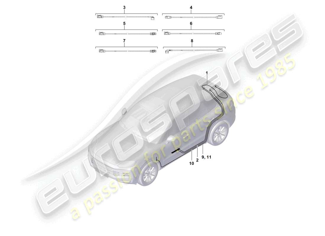 porsche 2023 (cayenne e3 pa) línea de conexión aérea diagrama de piezas