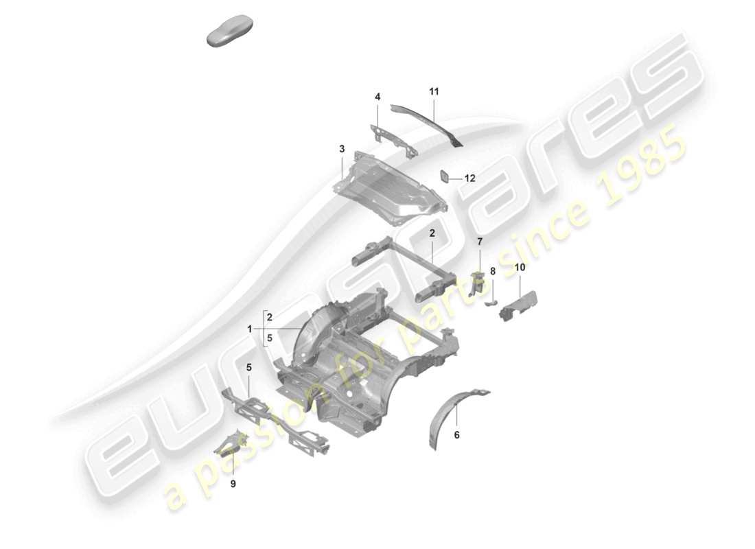 porsche 2023 (992-1 gt3/rs/st) extremo posterior diagrama de piezas