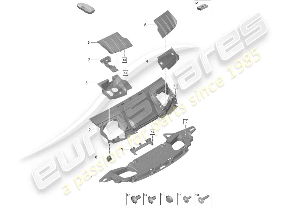 porsche 2023 (992-1 gt3/rs/st) portón trasero/tapa del maletero diagrama de piezas