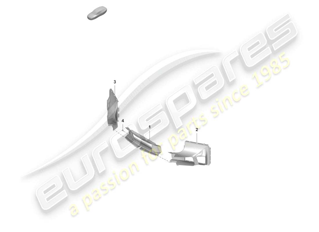 porsche 2024 (992-2 gt3/rs/st) parachoques guía de aire diagrama de piezas