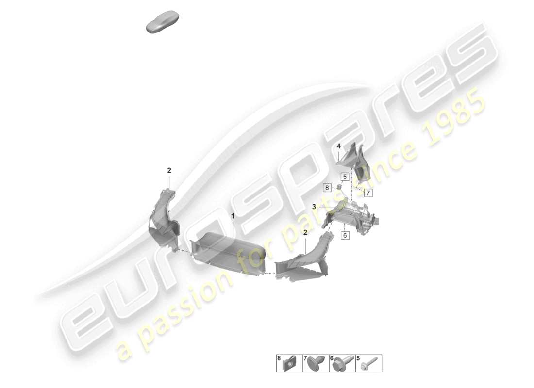 porsche 2024 (992-2 gt3/rs/st) diagrama de piezas rs del parachoques de guía de aire gt3