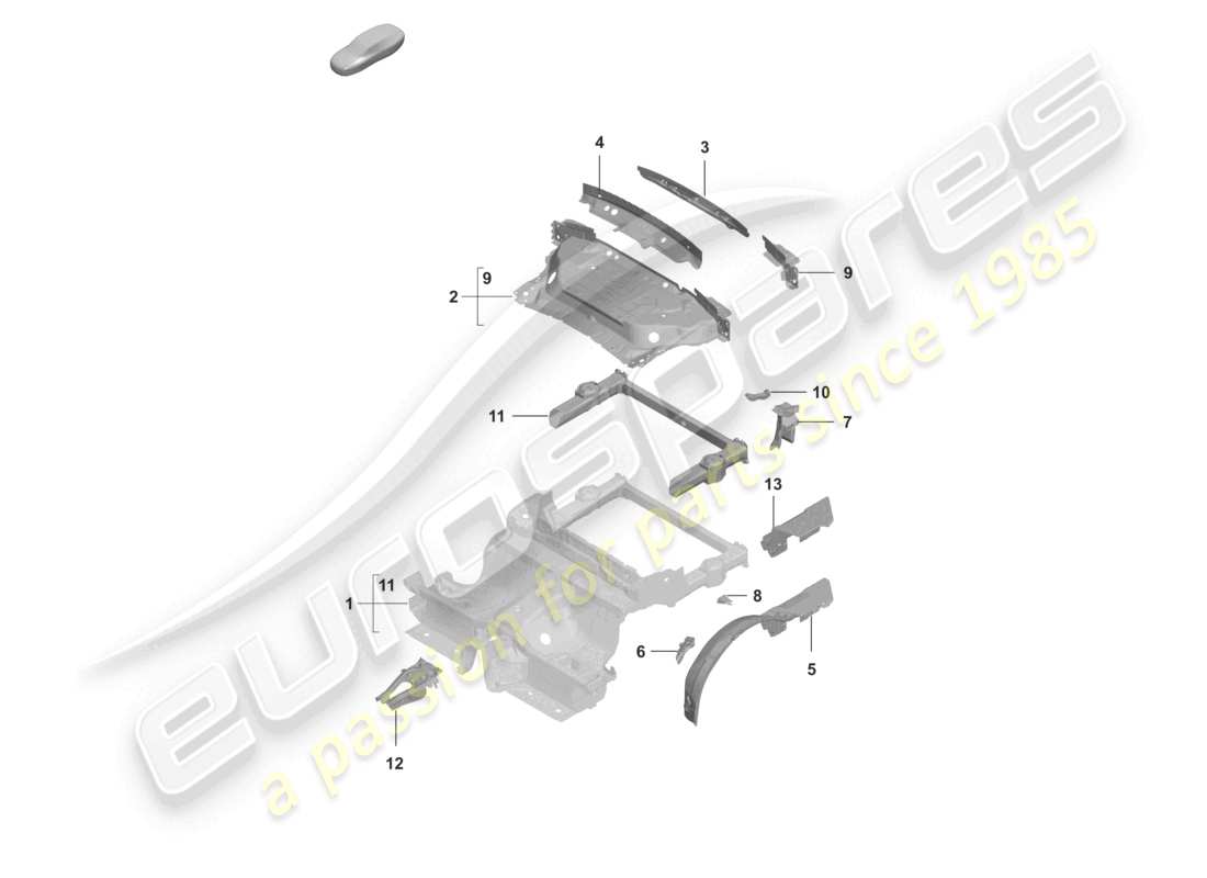 porsche 2026 (992-2 turbo / s) diagrama de piezas del extremo trasero del cabriolet