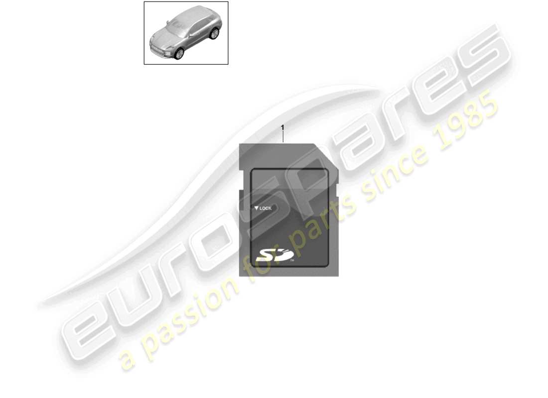 porsche 2021 (macan) diagrama de piezas de la tarjeta de memoria sd para adaptación de software