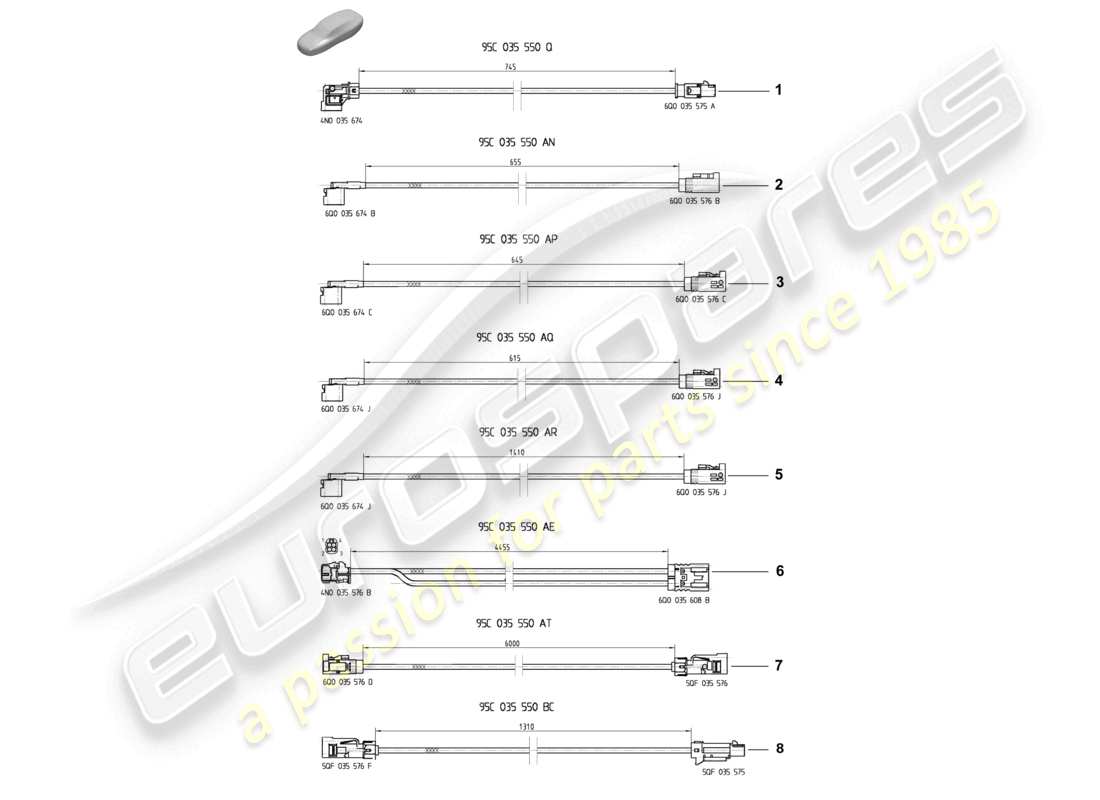 diagrama de pieza que contiene el número de pieza 95c035550ar