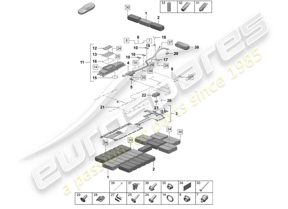 diagrama de pieza que contiene el número de pieza pad971025