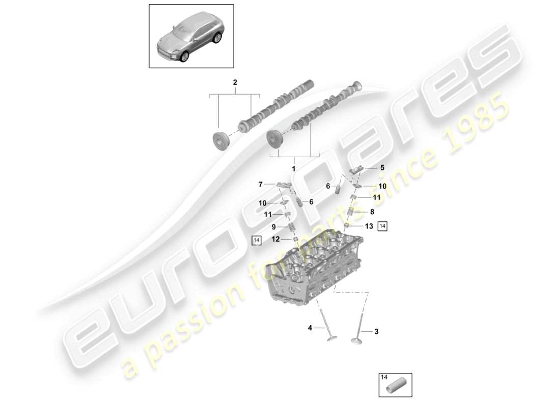 un diagrama de piezas del catálogo de piezas porsche 2025 (macan)