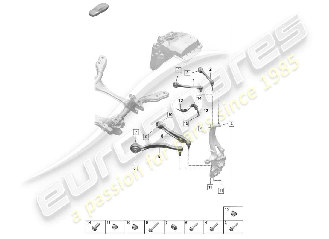 porsche 2025 (macan-e) sensor de nivel de guía de horquilla diagrama de piezas