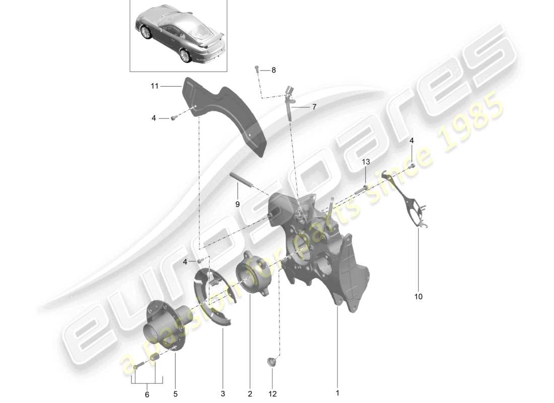 porsche 2021 (991-2 r/gt3/rs) portaruedas cubo de rueda d - mj 2018>> diagrama de piezas