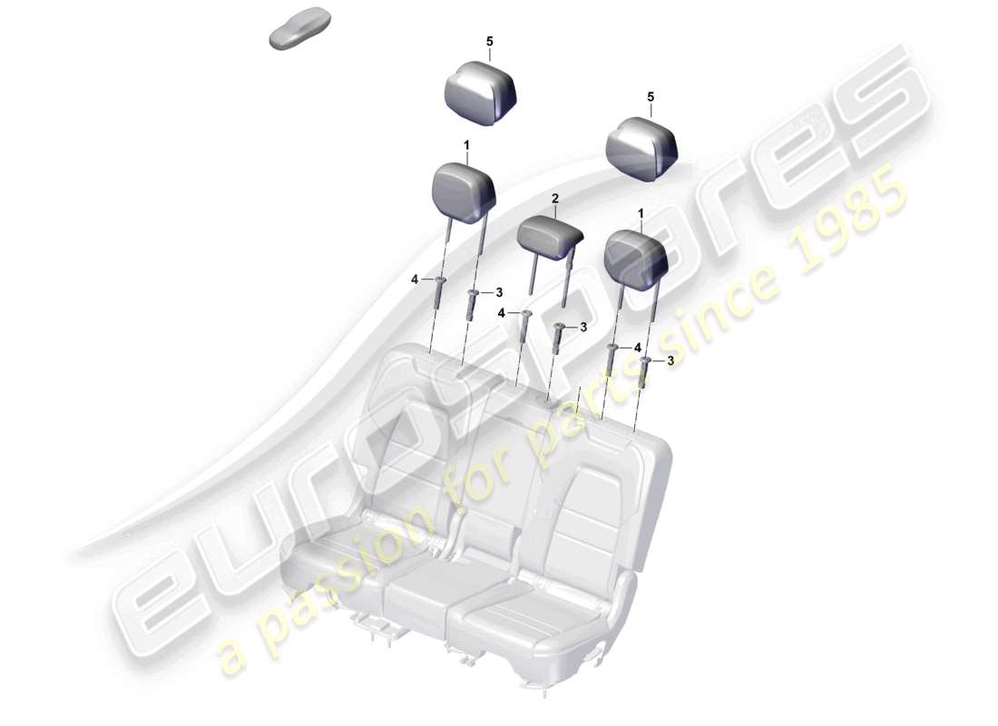 porsche 2024 (cayenne e3 pa) diagrama de piezas de fijación del reposacabezas trasero