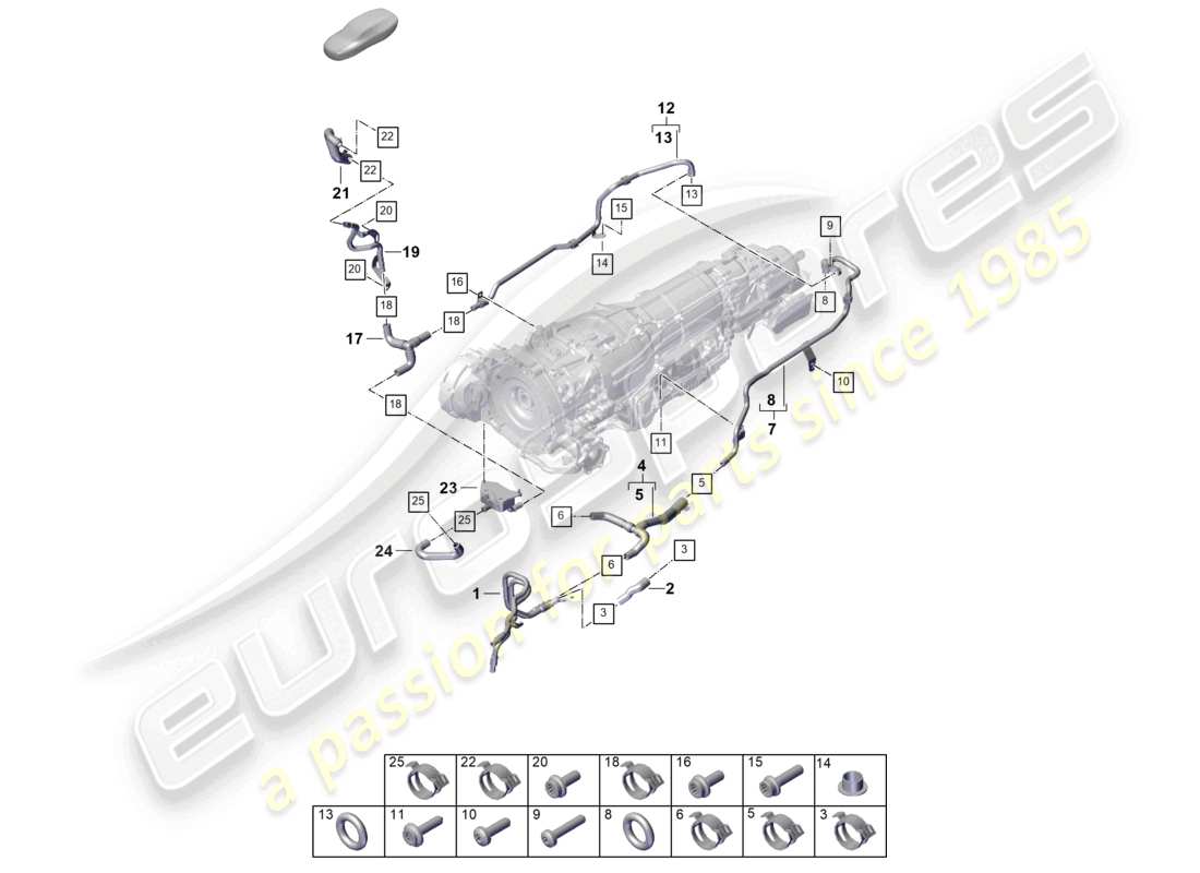 porsche 2024 (cayenne e3 pa) diagrama de piezas del sistema de refrigeración del refrigerante