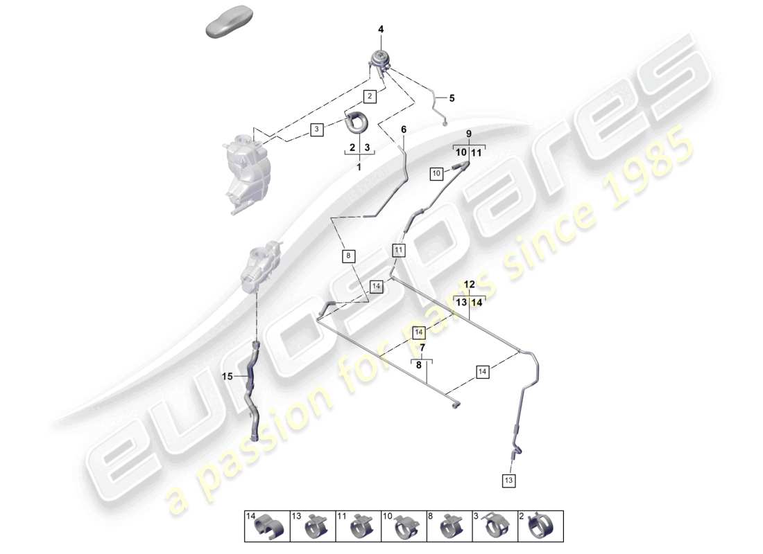 porsche 2024 (panamera 976) diagrama de piezas del sistema de refrigeración del refrigerante
