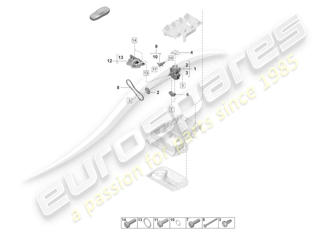 porsche 2022 (panamera 971-2) diagrama de piezas de la bomba de aceite
