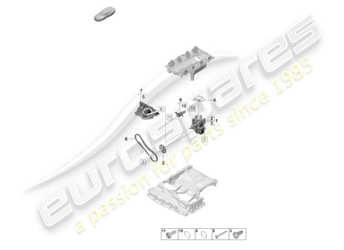 porsche 2022 (panamera 971-2) diagrama de piezas de la bomba de aceite