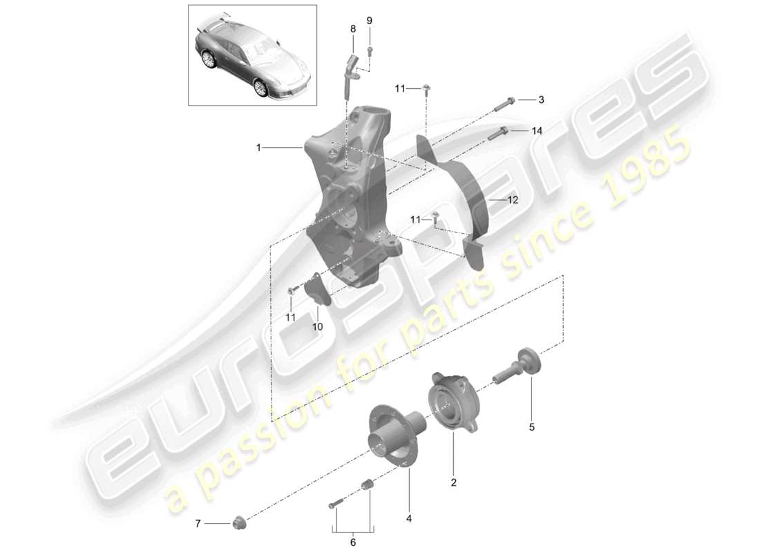porsche 2021 (991-2 r/gt3/rs) portaruedas cubo de rueda d - mj 2019>>diagrama de piezas del speedster
