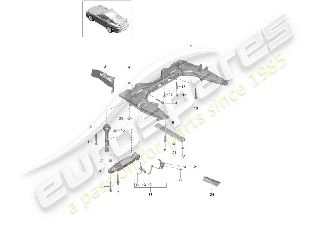 porsche 2021 (991-2 r/gt3/rs) travesaño horquilla d >>- mj 2017 diagrama de piezas