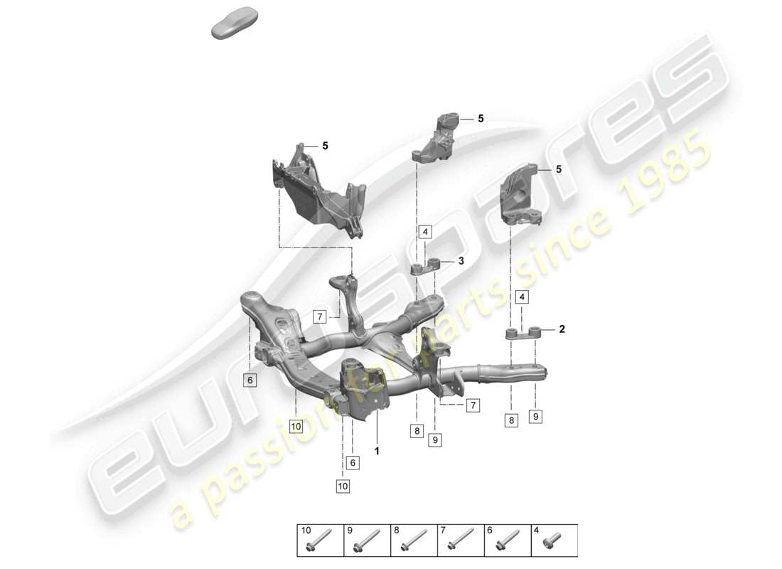 porsche 2025 (macan-e) marco de soporte travesaño placa de protección diagrama de piezas
